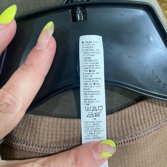 Athleta Brown Tank Metallic Knit Racerback Top Size Large - Picture 10 of 10